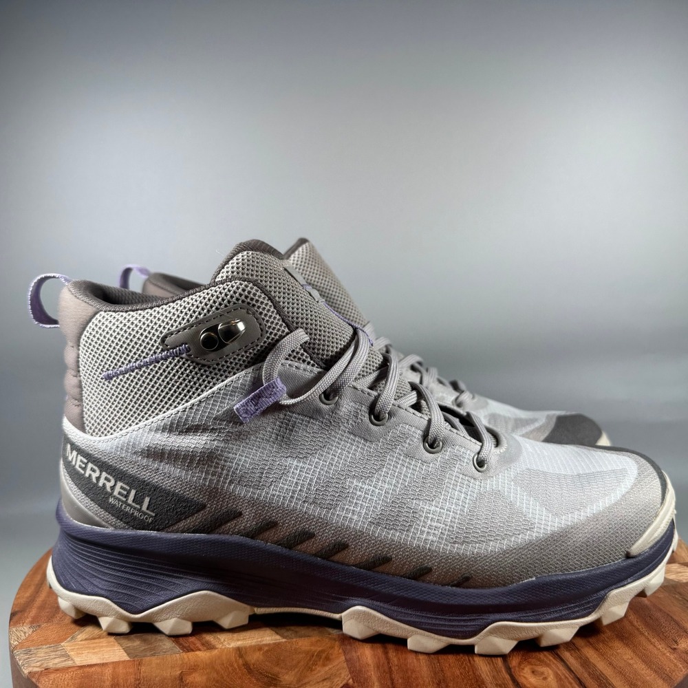 Merrell Moab Speed Mid Waterproof Hiking Boots Womens 10.5 Grey Purple J037864
